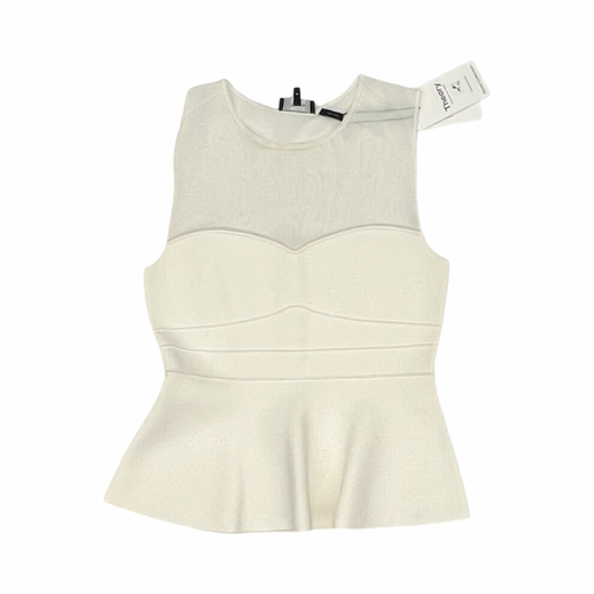 Blouse Sleeveless By Theory In White, Size:M