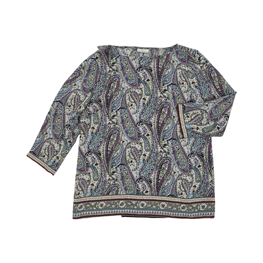 Blouse 3/4 Sleeve By J. Jill In Paisley Print, Size:S