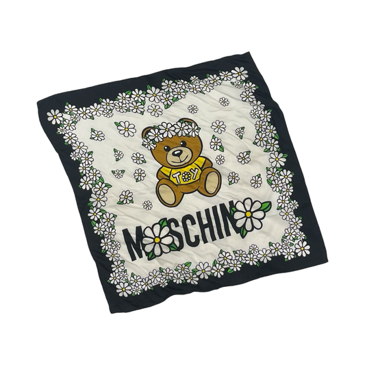 Scarf Luxury Designer By Moschino In Black & White