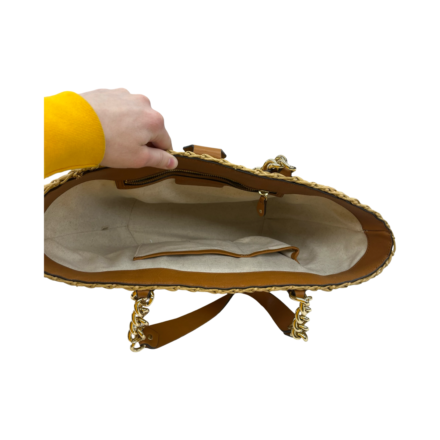 Handbag Designer By Michael Kors In Tan, Size:Medium