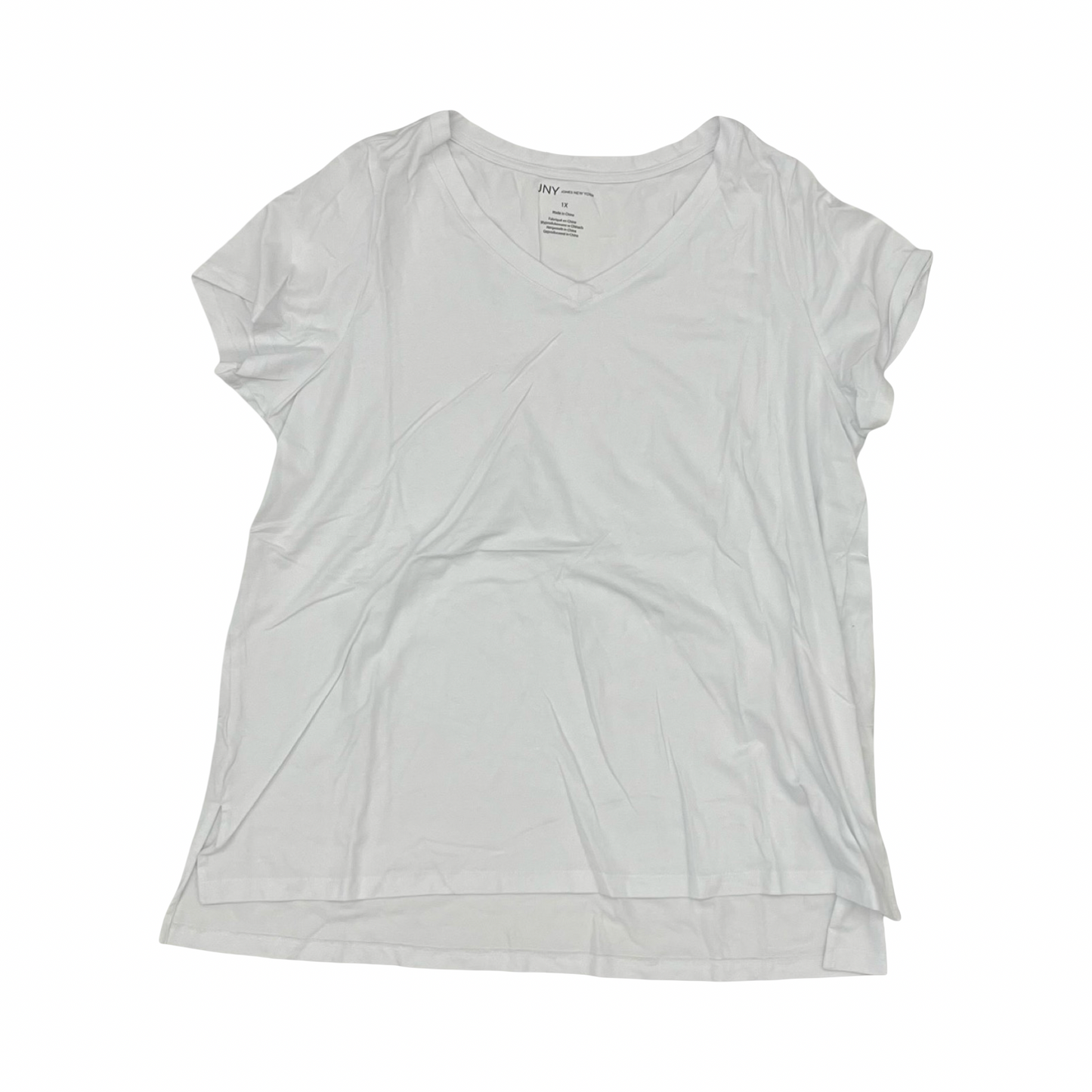 Top Ss Basic By Jones New York In White, Size:1X