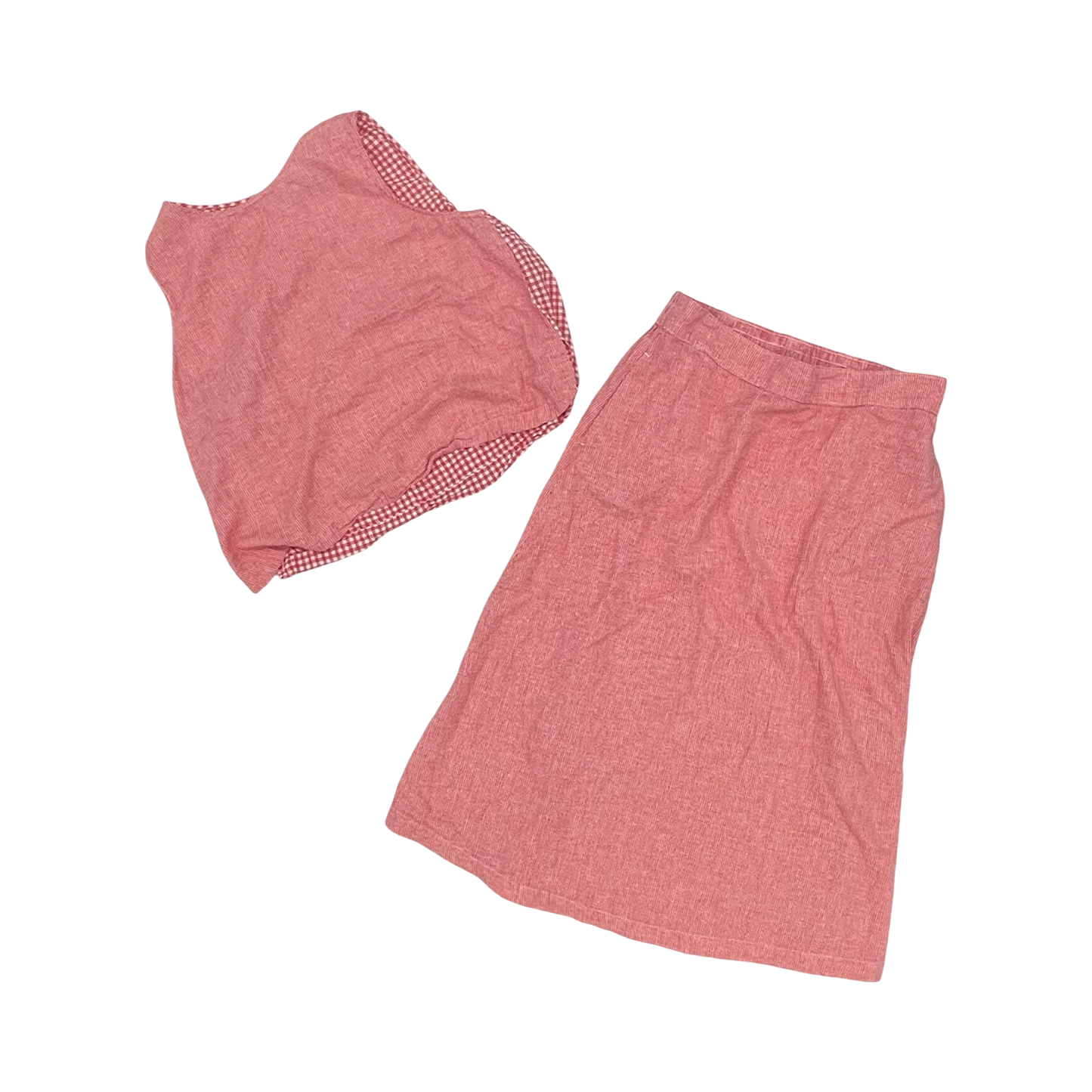 Skirt Set 2Pc By Croft And Barrow In Red & White, Size:L