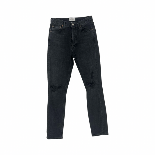 Jeans Skinny By Agolde In Black Denim, Size:2