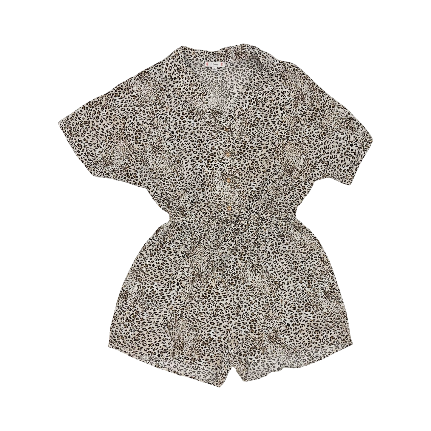 Romper By L Love In Tan & White, Size:L