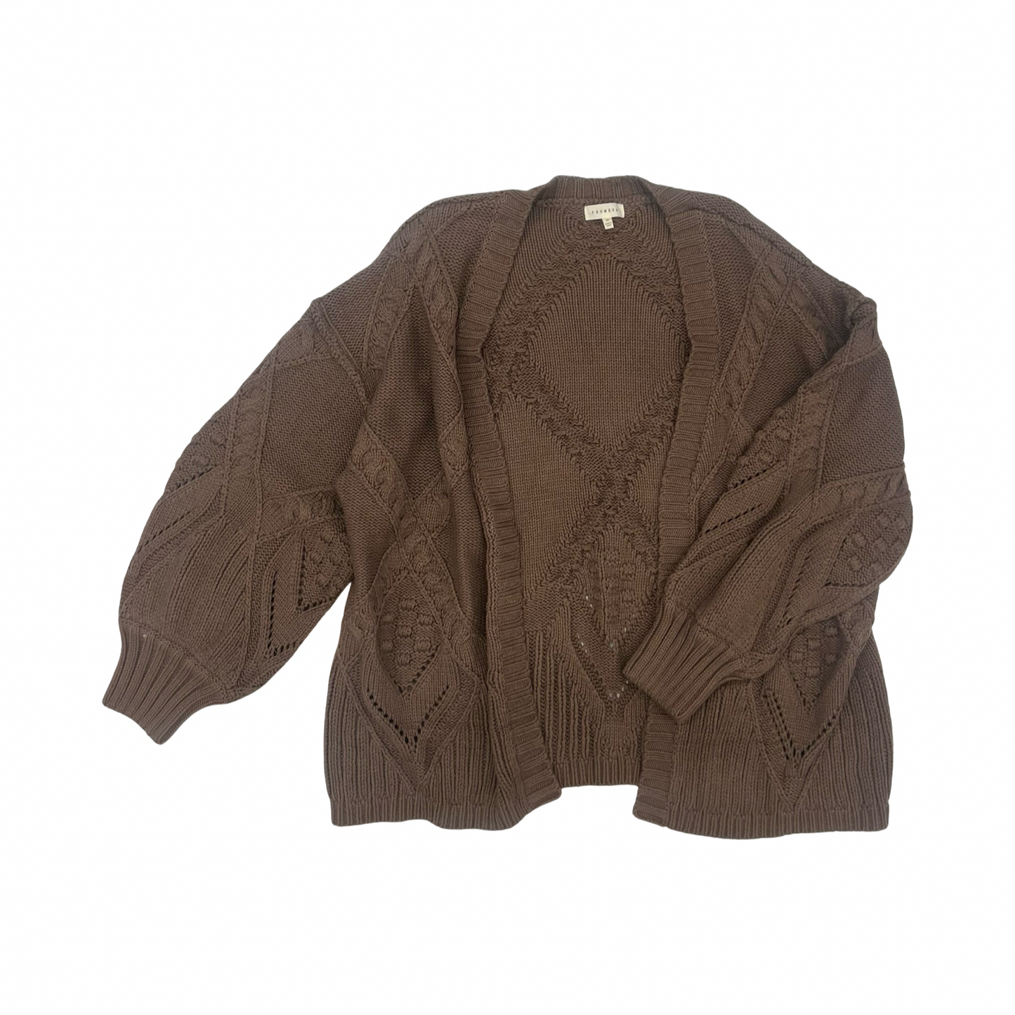Sweater Cardigan By Promesa In Brown, Size:M