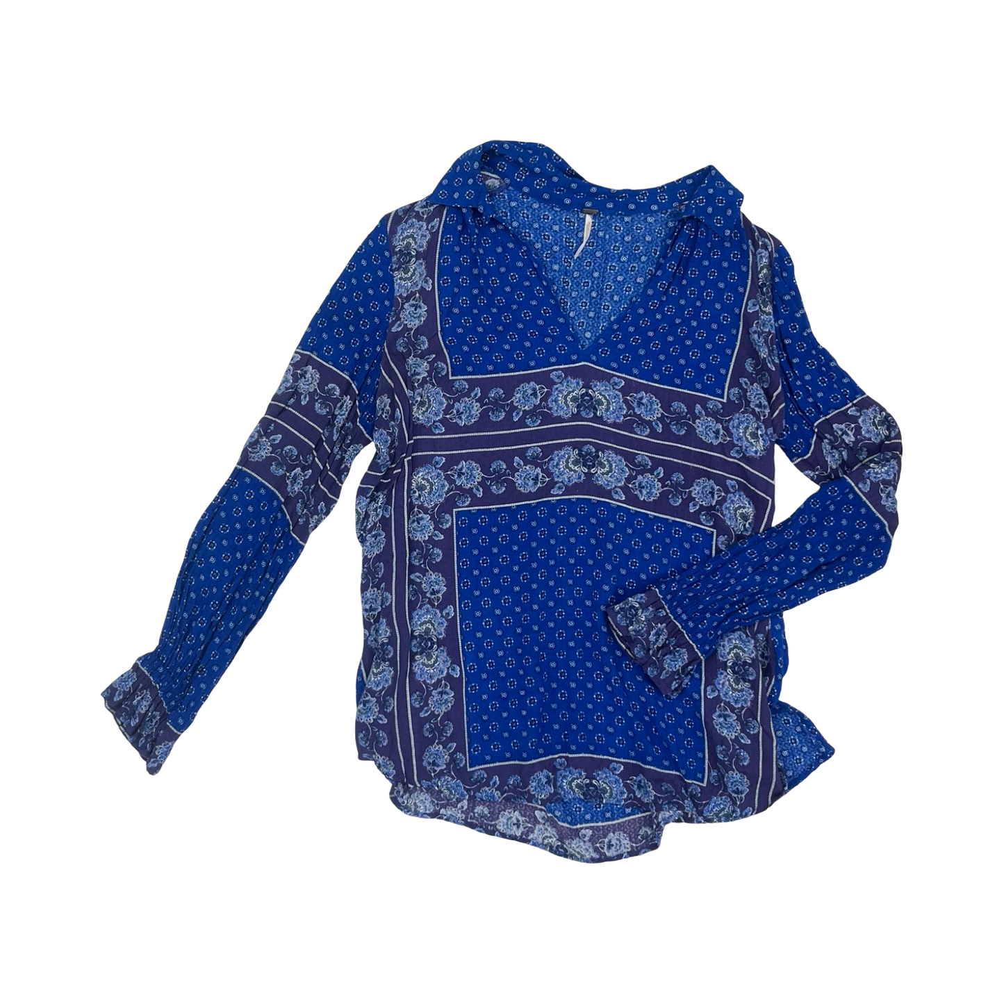 Tunic Ls By Free People In Blue & Purple, Size:M