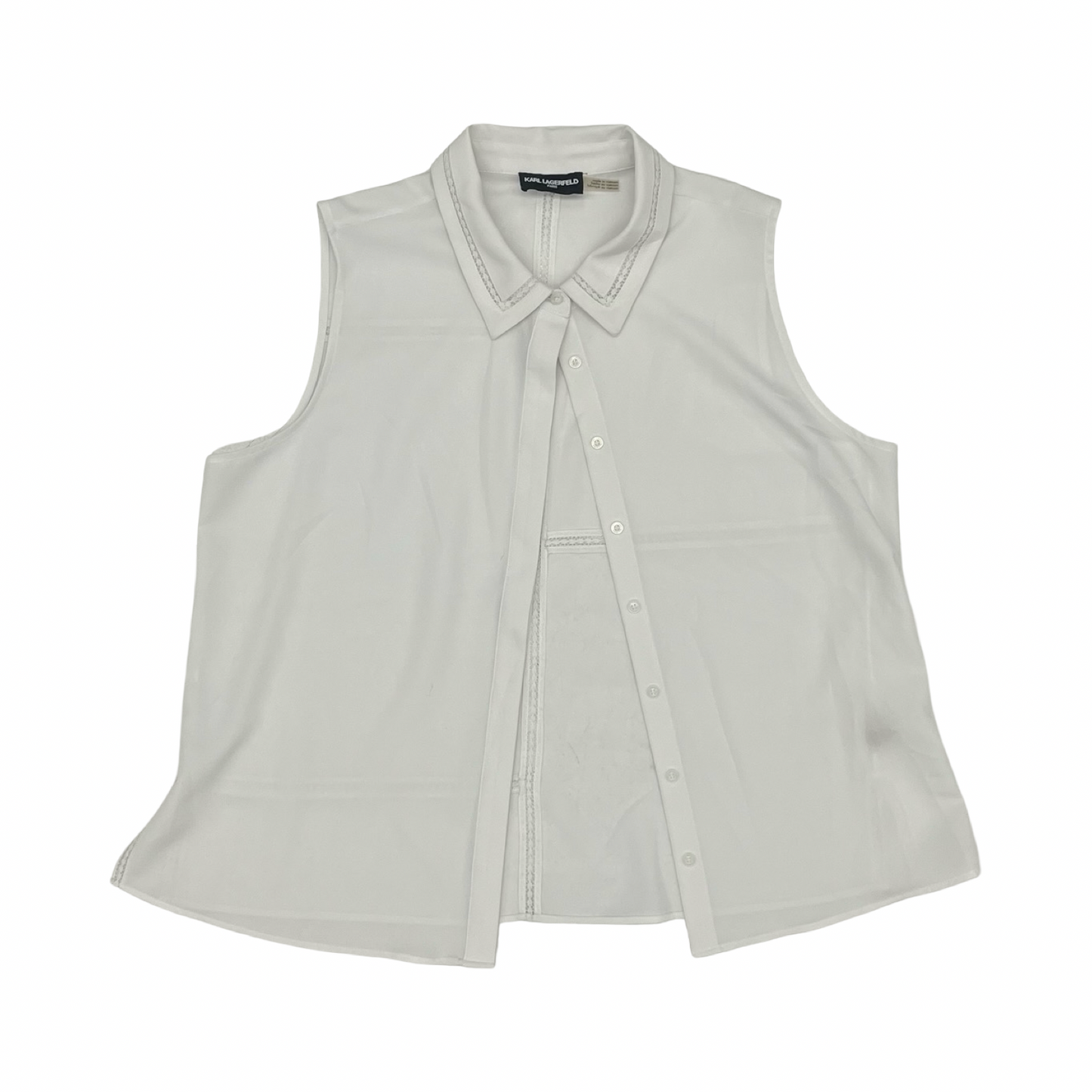 Blouse Designer By Karl Lagerfeld In White, Size:M