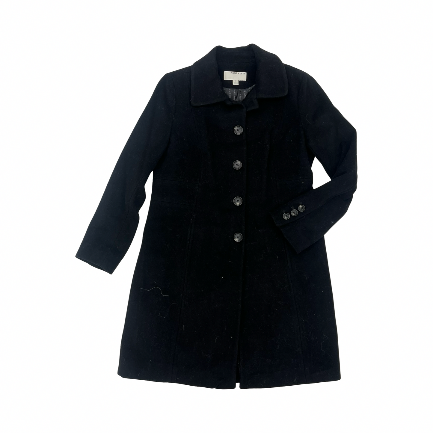 Coat Peacoat By Anne Klein In Black, Size:L