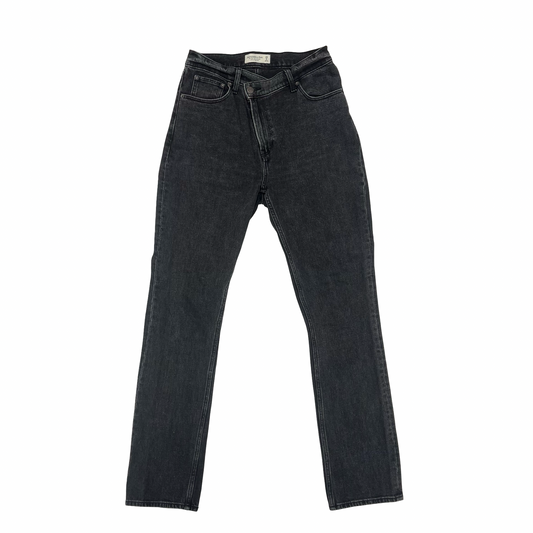 Jeans Straight By Abercrombie And Fitch In Black Denim, Size:6