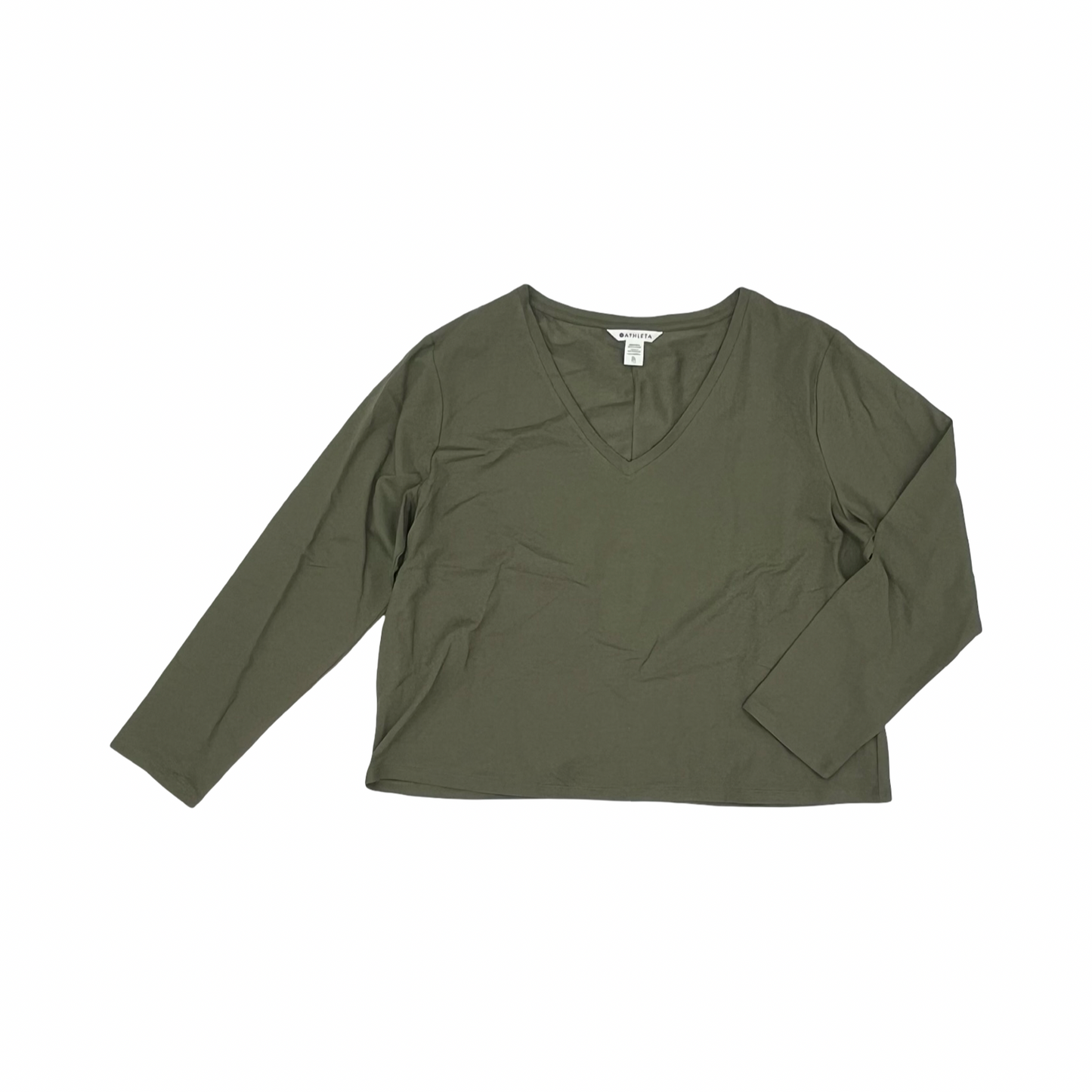 Athletic Top Ls Crewneck By Athletica In Green, Size:Xl