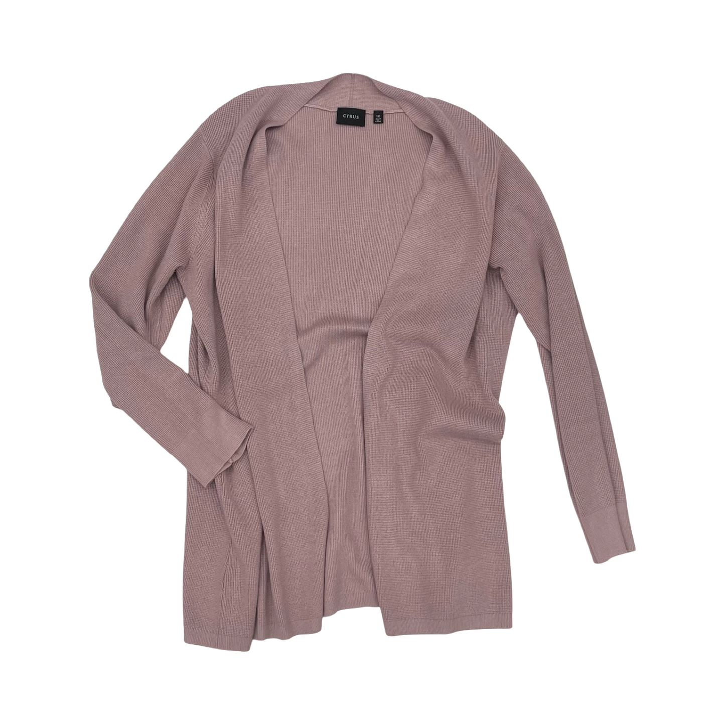 Sweater Cardigan By Cyrus In Pink, Size:1X