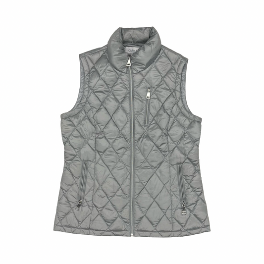 Vest Puffer & Quilted By Calvin Klein In Grey, Size:L