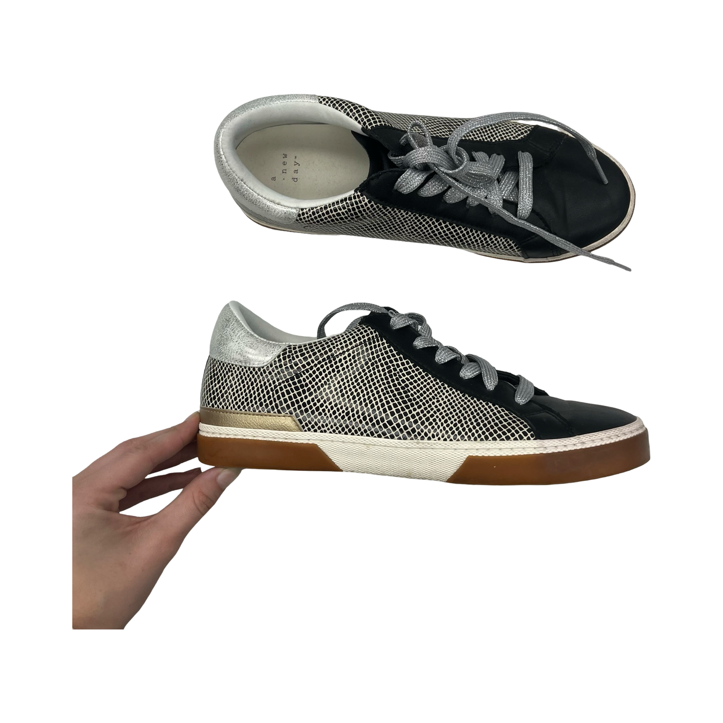 Shoes Sneakers By A New Day In Black & Cream, Size:10