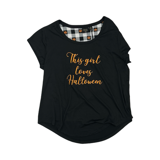 Top Ss By Clothes Mentor In Black & Orange, Size:L