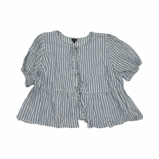 Blouse Ss By Torrid In Blue & White