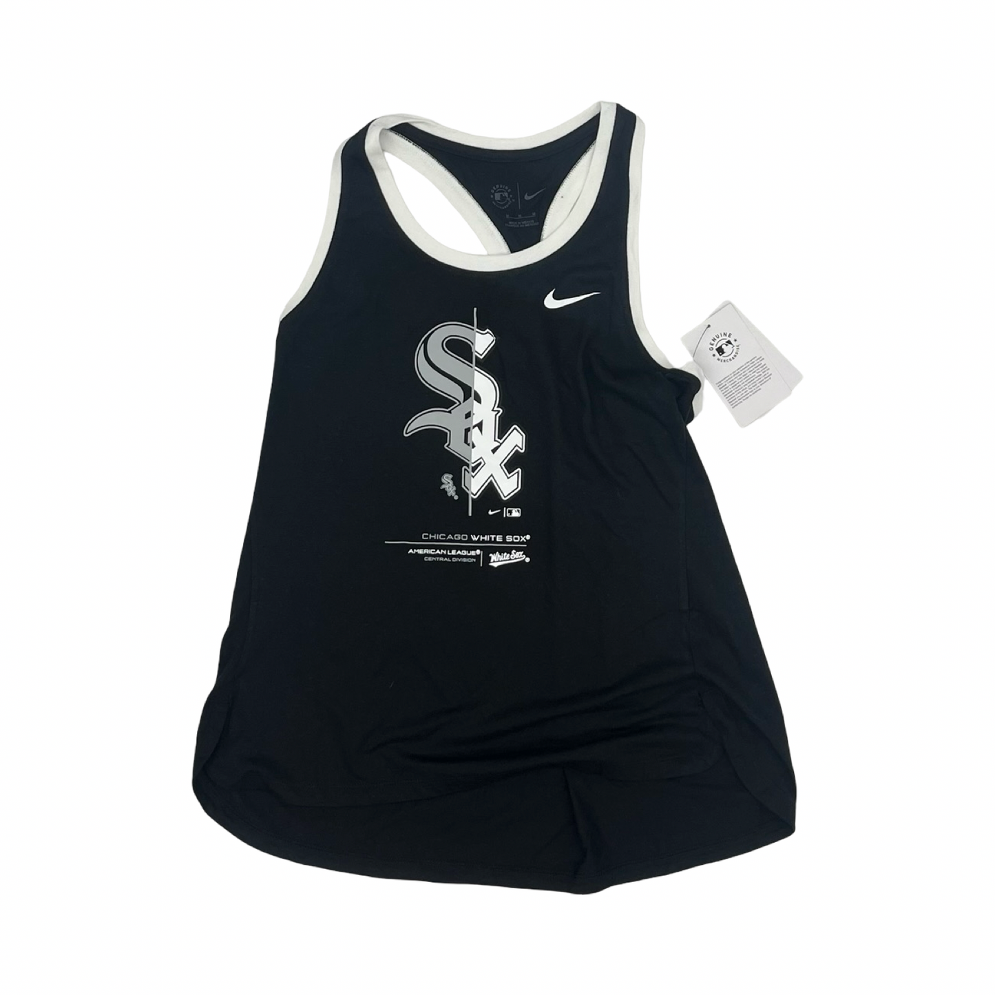 Athletic Tank Top By Nike In Black & White, Size:M