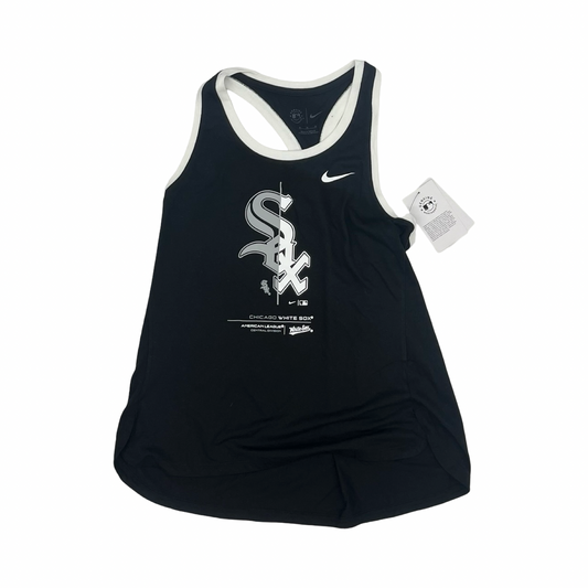 Athletic Tank Top By Nike In Black & White, Size:M