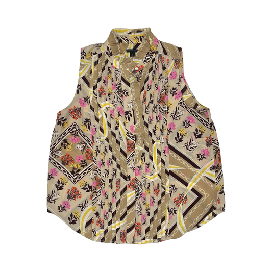 Blouse Sleeveless By Ann Taylor In Brown, Size:M