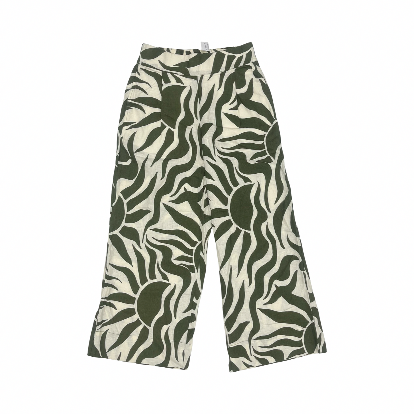 Pants Linen By Loft In Green & Tan, Size:S