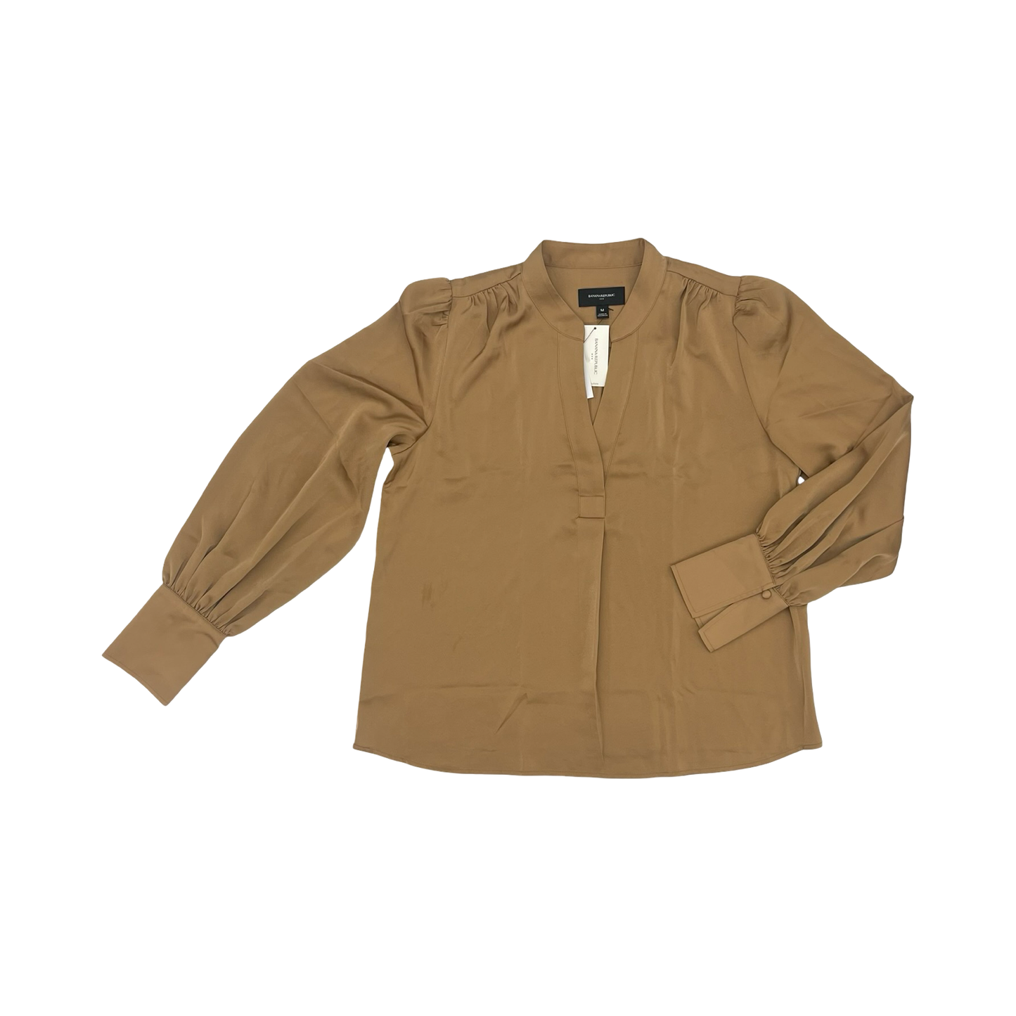 Blouse Ls By Banana Republic In Brown, Size:M