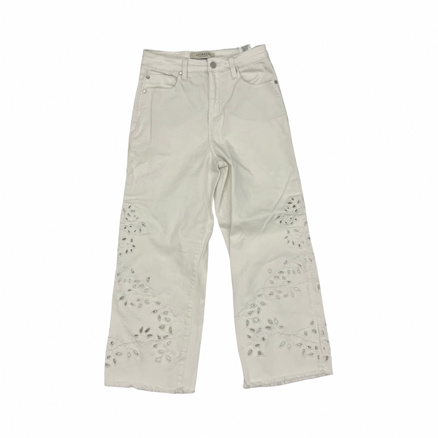 Jeans Wide Leg By Liverpool In Cream, Size:4