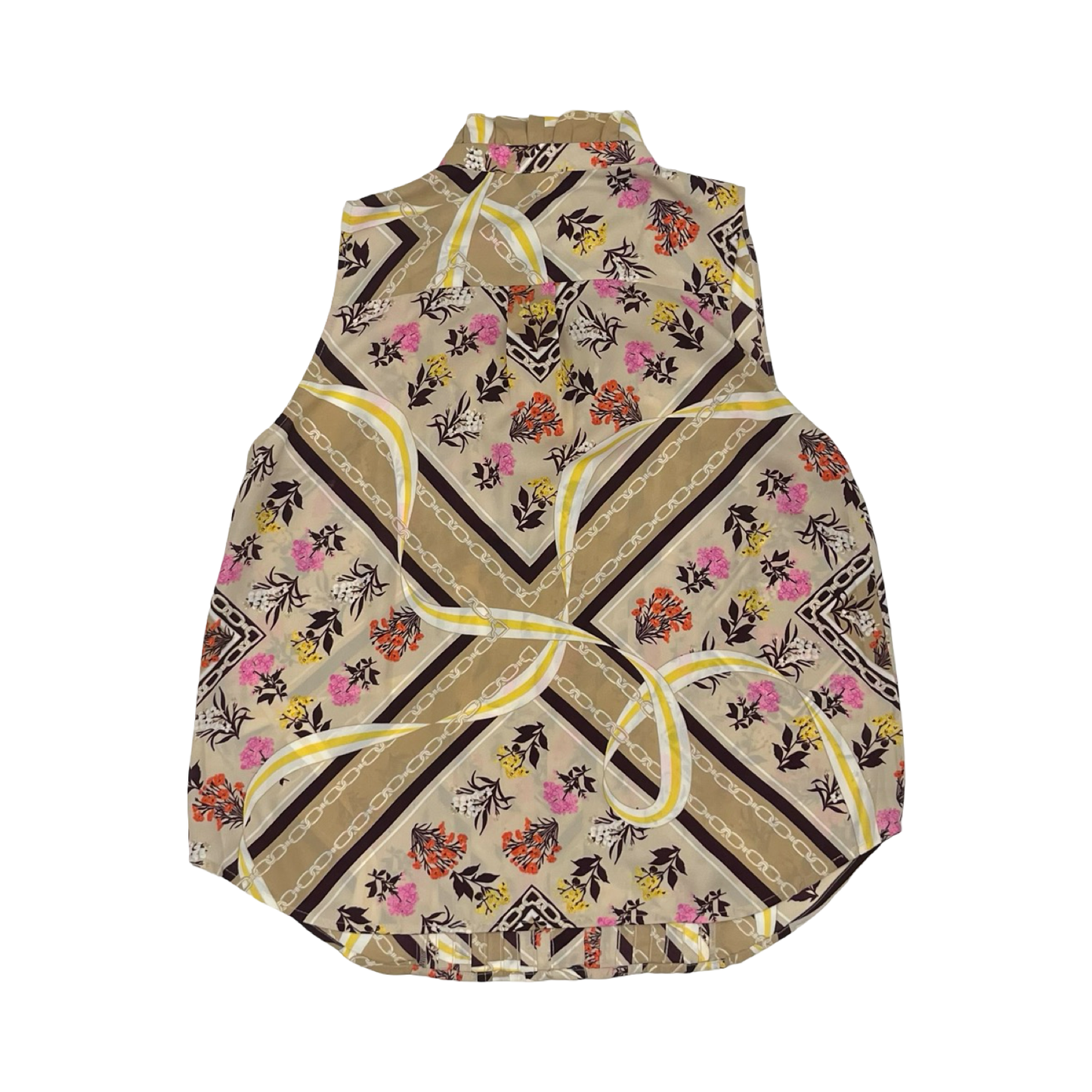 Blouse Sleeveless By Ann Taylor In Brown, Size:M