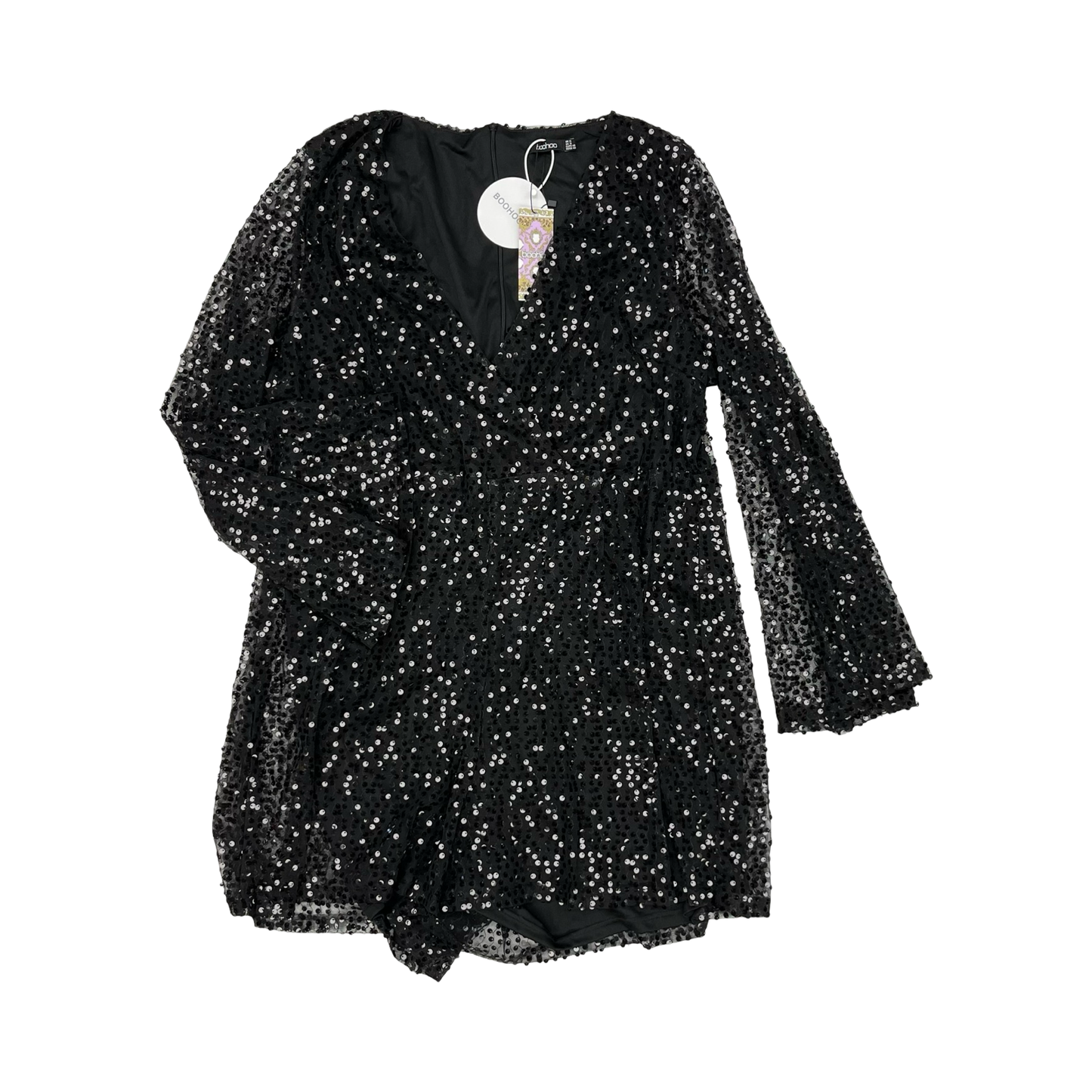 Dress Party Short By Boohoo Boutique In Black, Size:16
