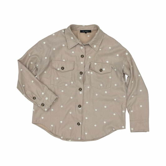 Jacket Shirt By Blu Pepper In Tan, Size:L