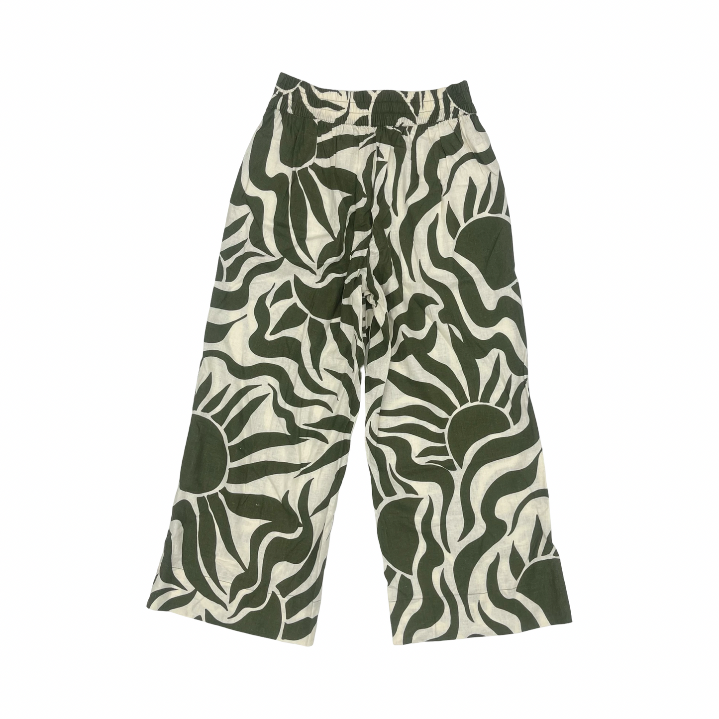 Pants Linen By Loft In Green & Tan, Size:S