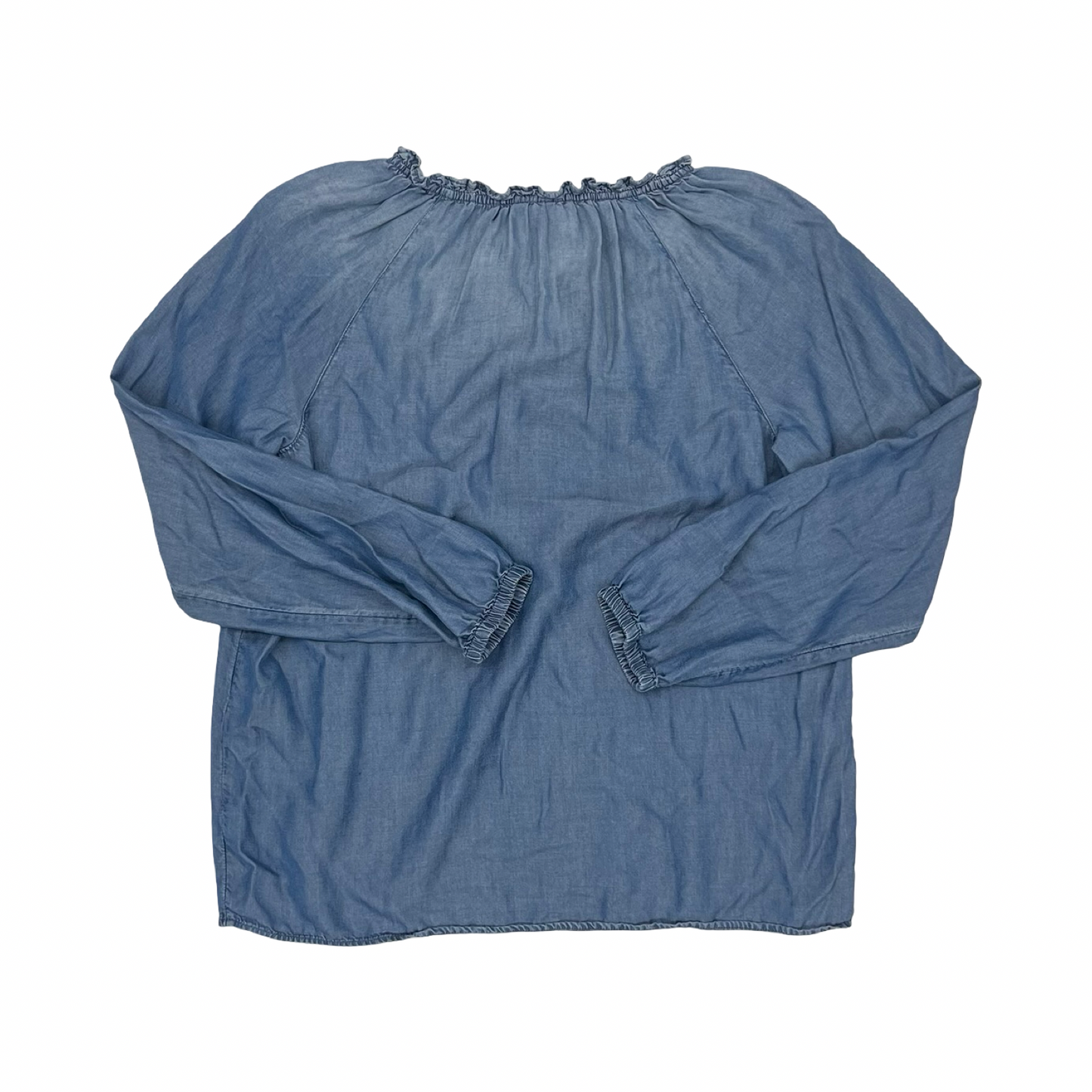 Blouse Ls By J. Jill In Blue Denim, Size:S