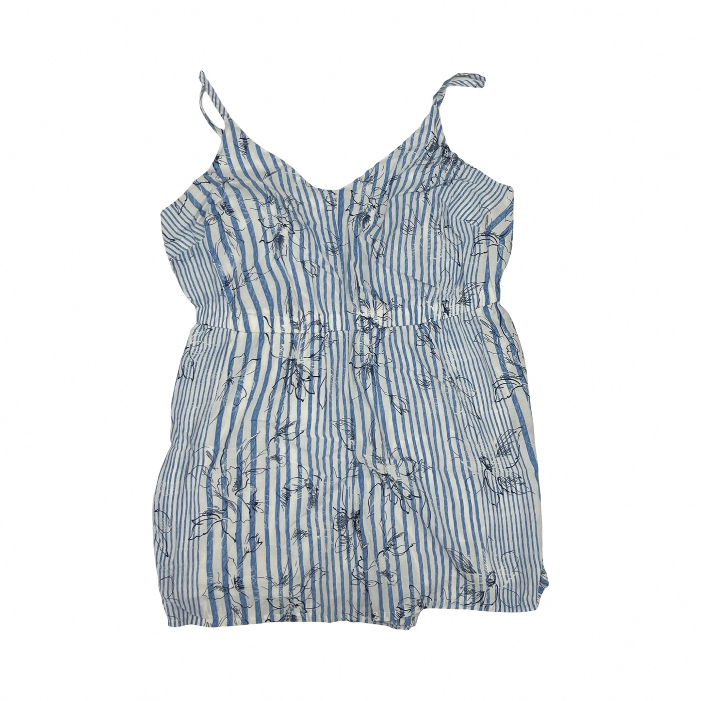Romper By Clothes Mentor In Blue & White, Size:22
