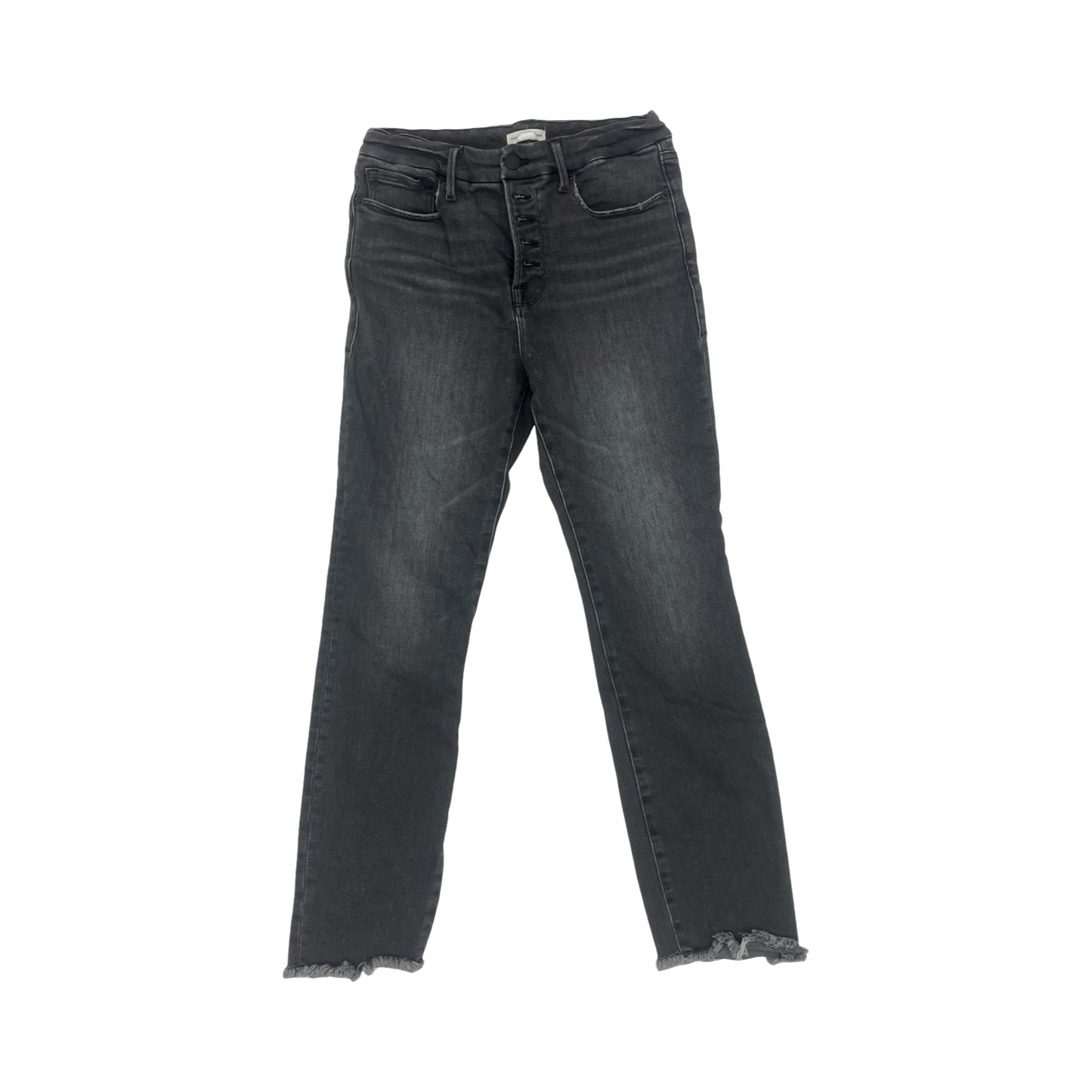 Jeans Straight By Good American In Black Denim, Size:6