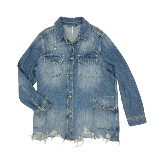 Jacket Denim By Free People In Blue Denim, Size:Xl