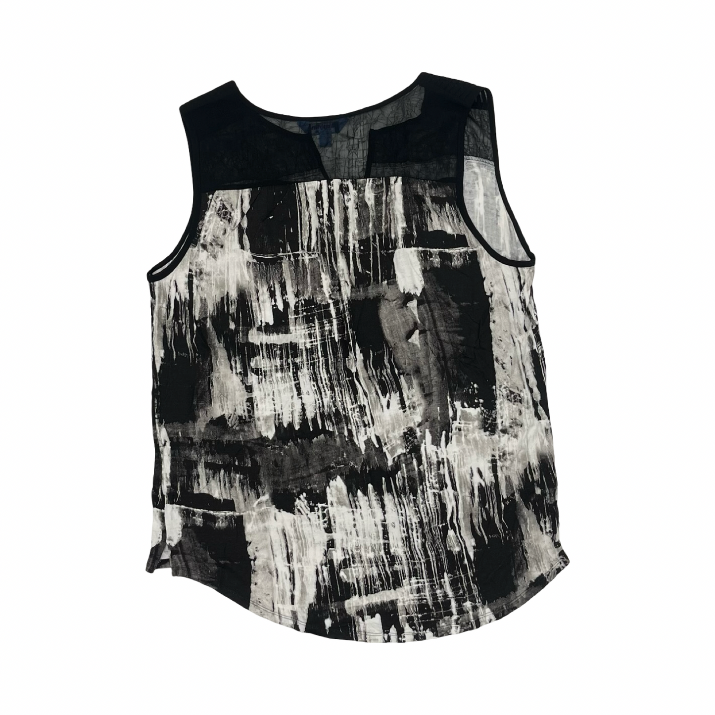 Top Sleeveless By Simply Vera In Black & White, Size:Xl