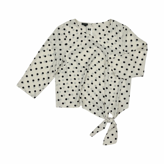 Blouse 3/4 Sleeve By Talbots In Polkadot Pattern, Size:L