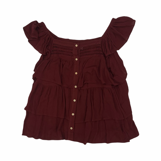 Blouse Ss By Maurices In Red, Size:Xl