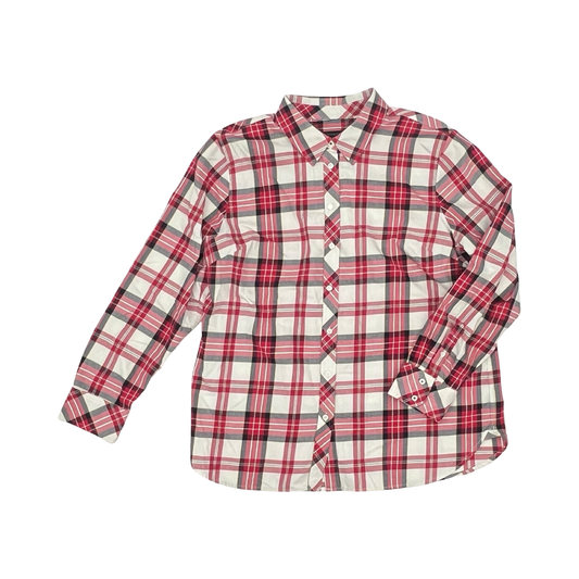 Blouse Ls By Talbots In Plaid Pattern, Size:Xl