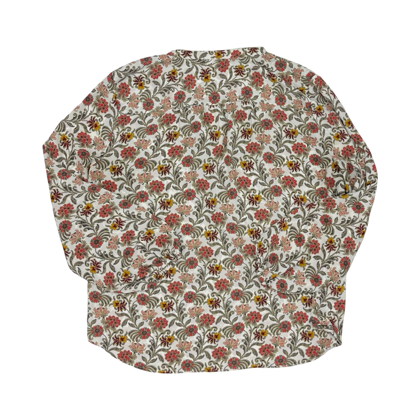 Blouse Ls By Loft In Floral Print, Size:Xl