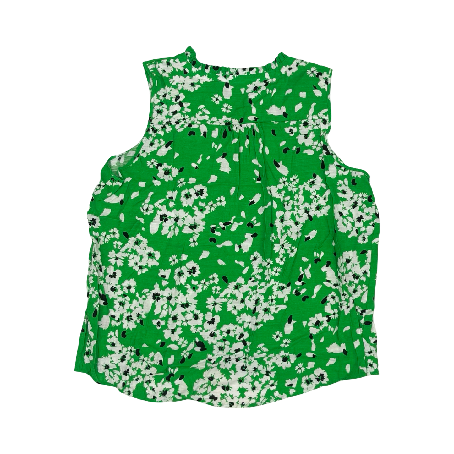 Blouse Sleeveless By Simply Vera In Green & White, Size:Xxl