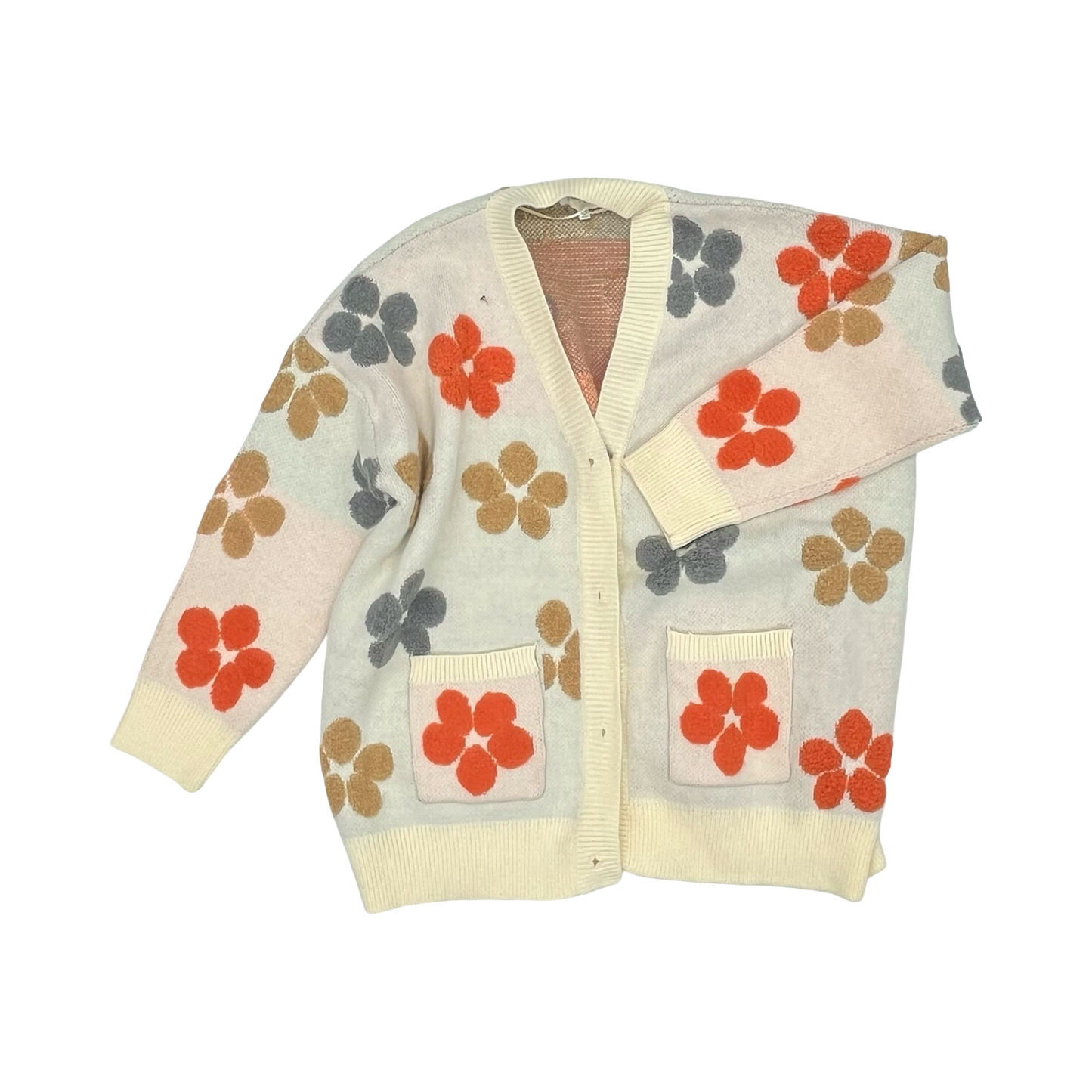 Sweater Cardigan By Clothes Mentor In Floral Print, Size:3X