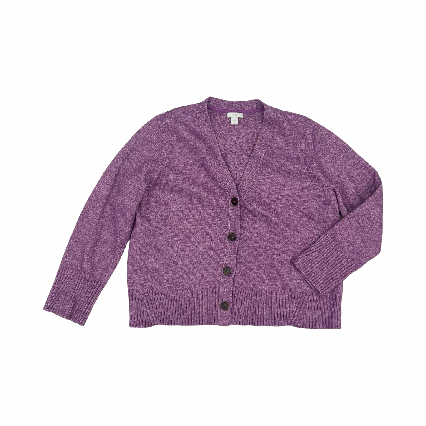 Sweater Cardigan By J. Jill In Purple, Size:Lp