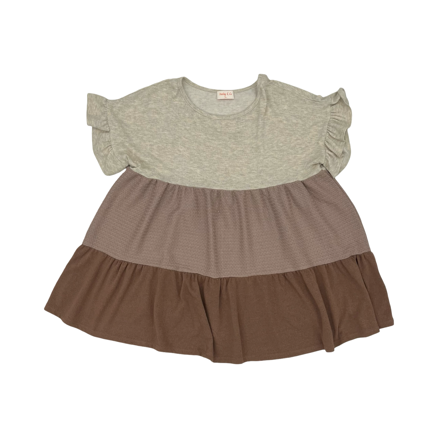 Top Ss By Hailey & Co In Brown & Cream, Size:M