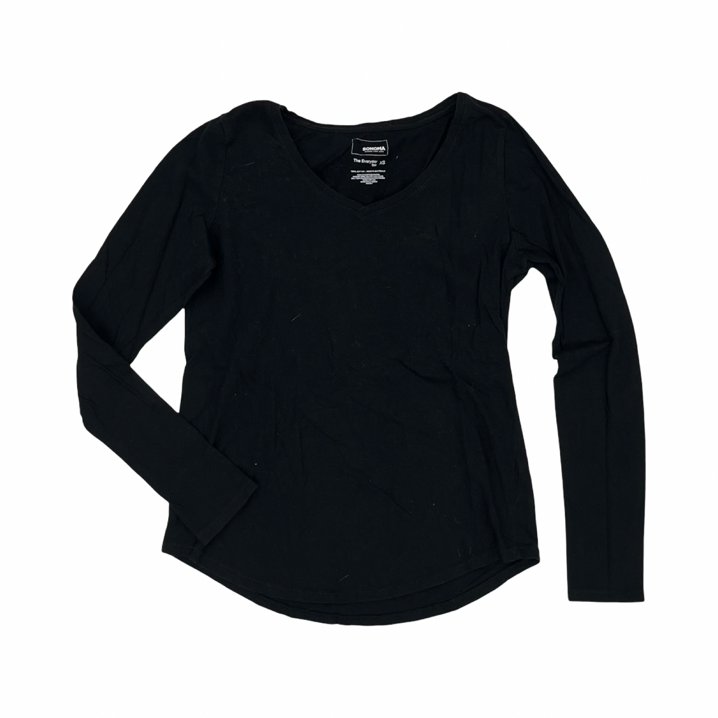 Top Ls Basic By Sonoma In Black, Size:Xs
