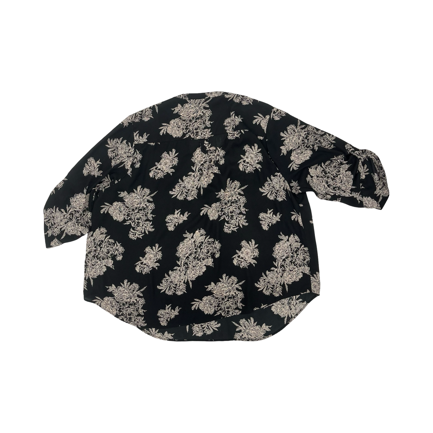 Blouse 3/4 Sleeve By Torrid In Black & Cream, Size:3X