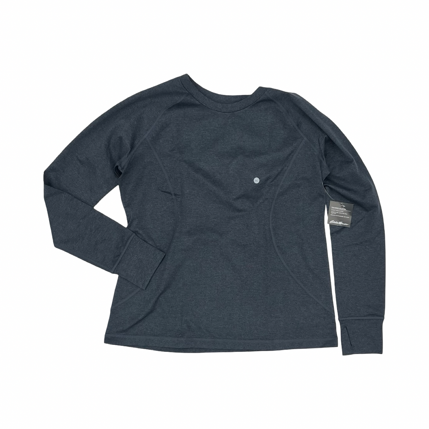 Athletic Top Ls Collar By Eddie Bauer In Grey, Size:Xl