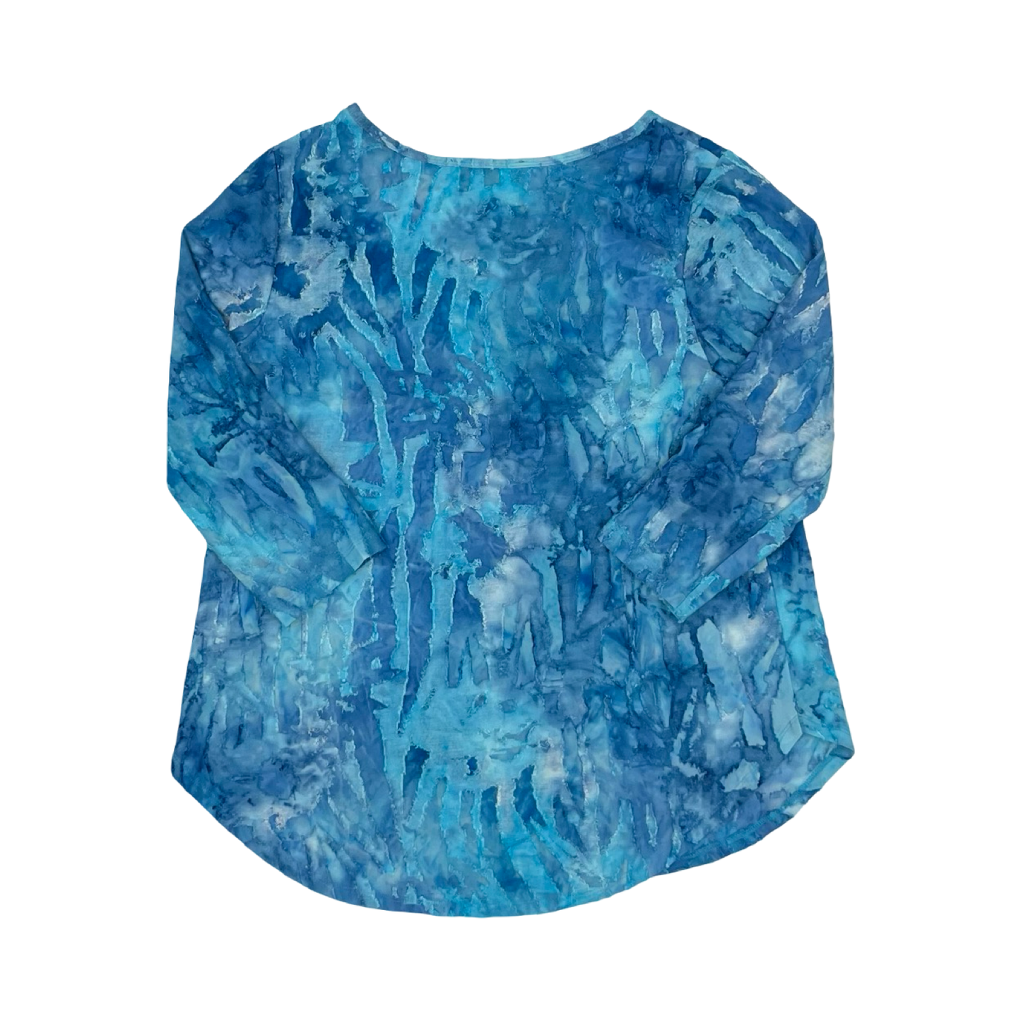 Top 3/4 Sleeve By Karen Kane In Blue, Size:Mp
