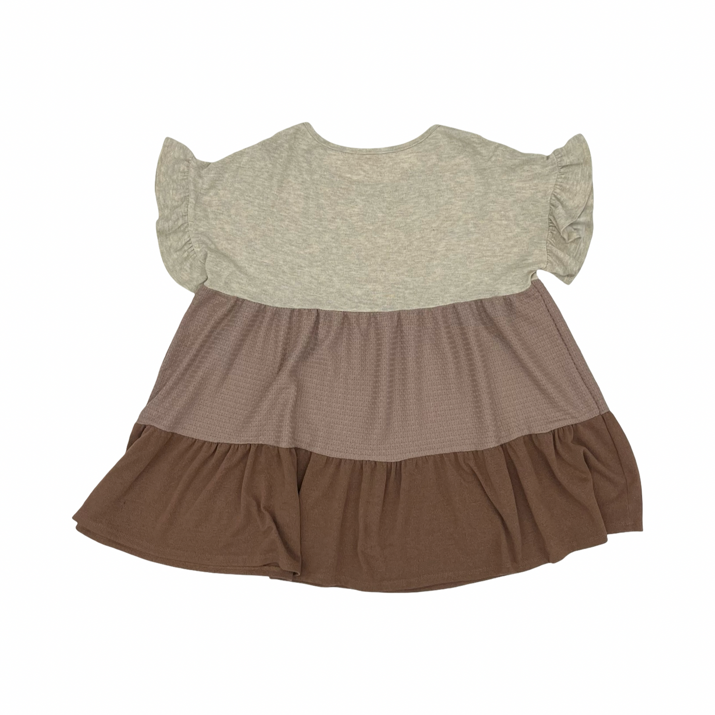 Top Ss By Hailey & Co In Brown & Cream, Size:M