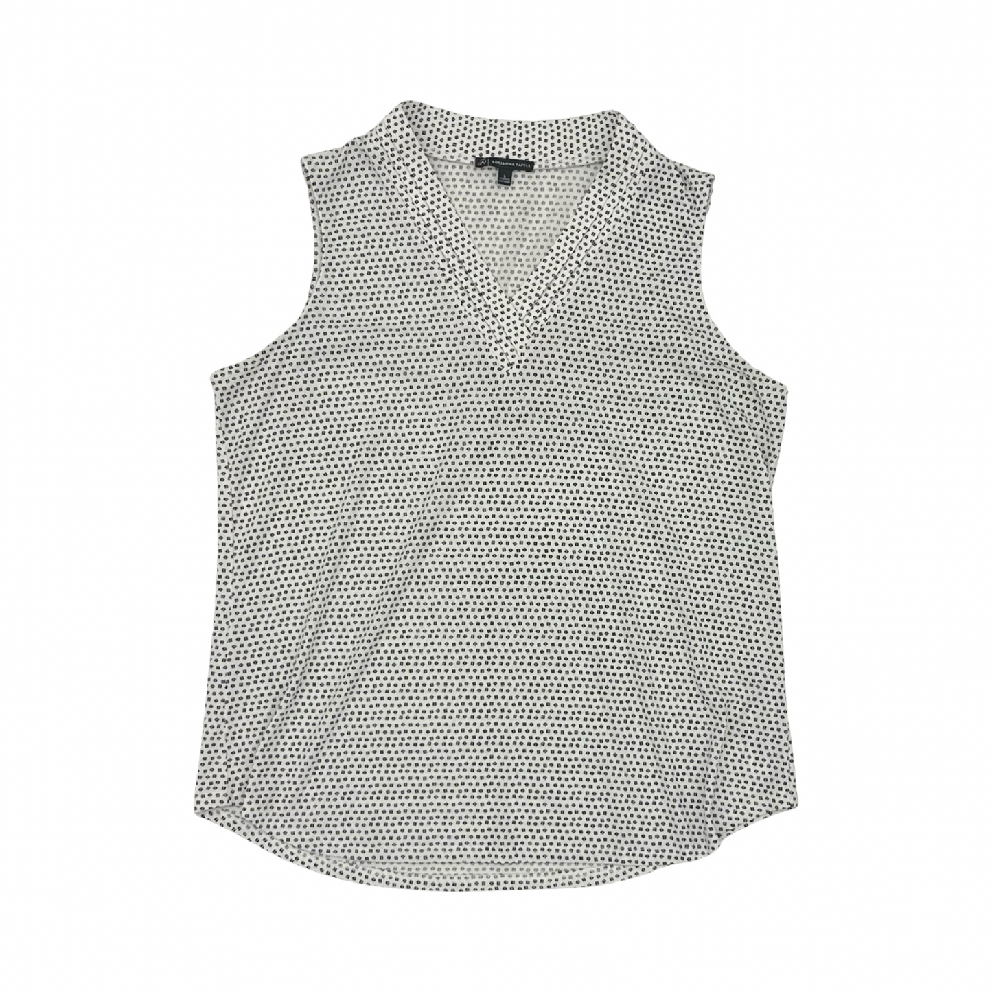 Blouse Sleeveless By Adrianna Papell In Black & White, Size:L