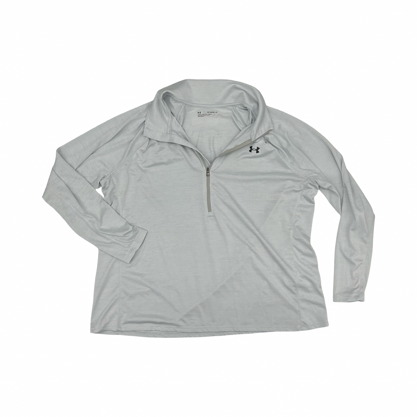 Athletic Top Ls Collar By Under Armour In Grey, Size:2X
