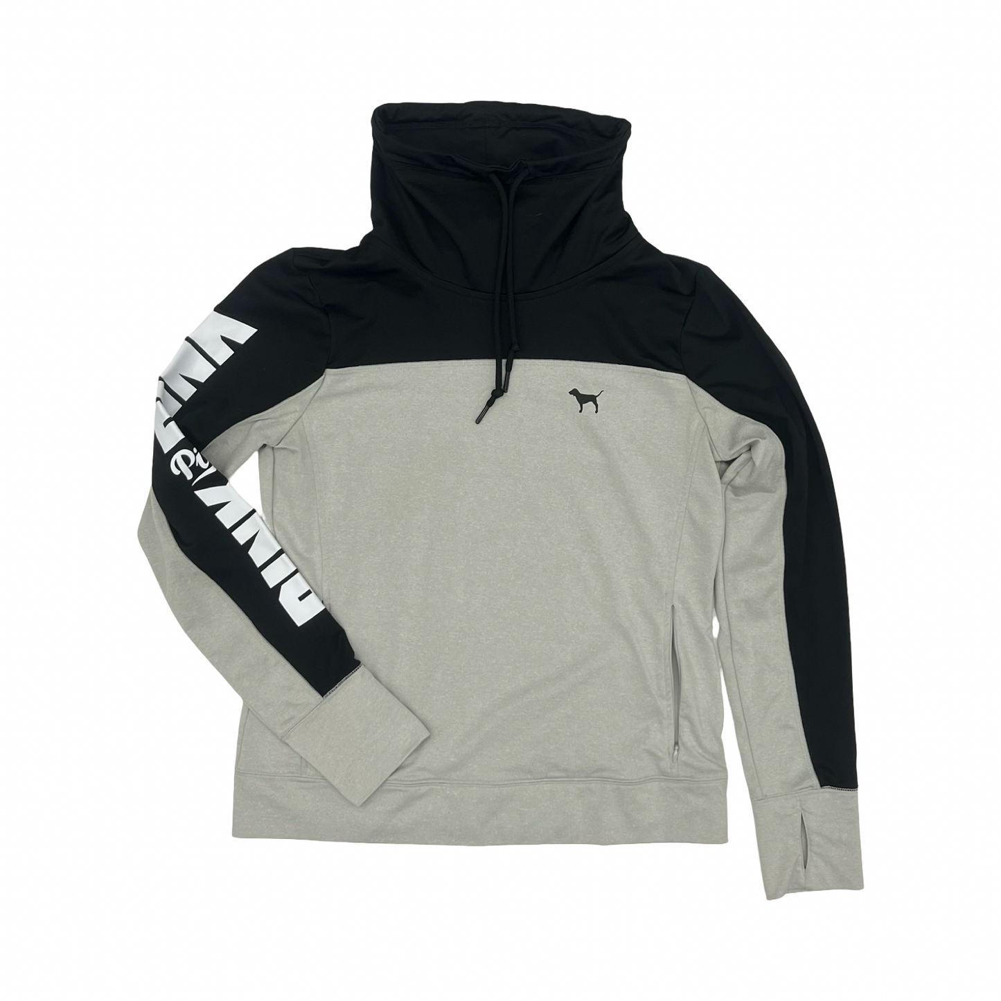 Sweatshirt Collar By Pink In Black & Grey, Size:L